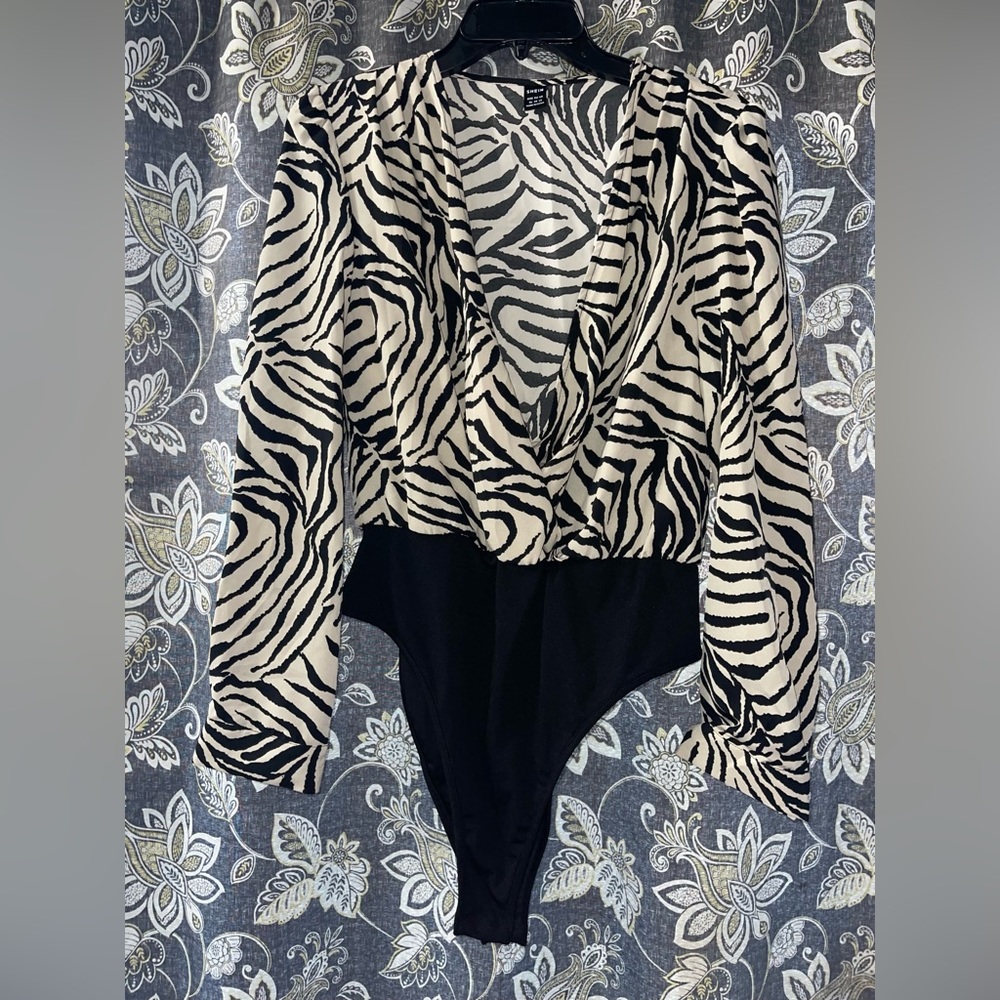Women’s zebra stripe bodysuit